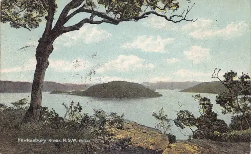 A900 Australien 1912 Hawkesbury River NSW Vintage Postkarte