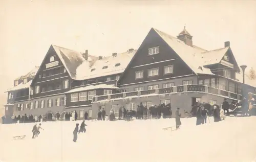 Polen Rodelhang bei Karpacz Krumhuebel Pension Vintage Postkarte