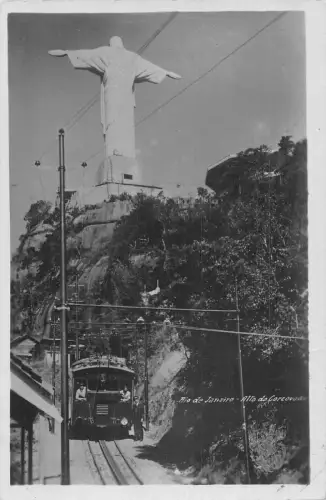 L335 Brasilien Rio de Janeiro Alto de Corcovado Standseilbahn Christus Erlöser Statue