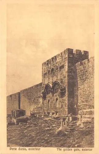B066 Israel Jerusalem Goldenes Tor außen Vintage Postkarte