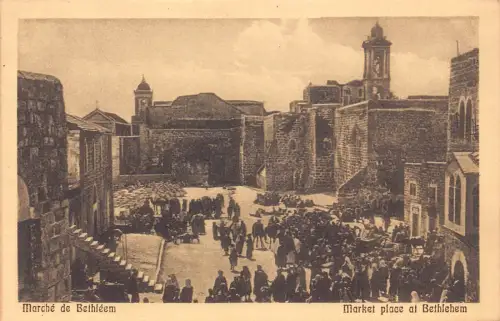 B066 Israel Marktplatz in Bethlehem Vintage Postkarte