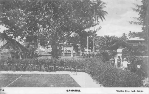 B642 Papua Neuguinea Samarai Park View Vintage Postkarte