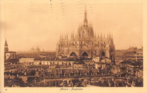 Italien 1931 Mailand Milano Panorama Vintage Postkarte