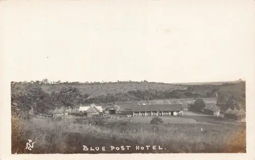 B643 Papua-Neuguinea Blue Post Hotel RPPC Postkarte