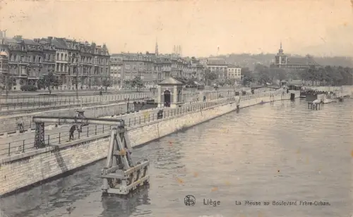 A903 Belgien 1909 Lüttich Meuse au Boulevard Frere Orban Postkarte