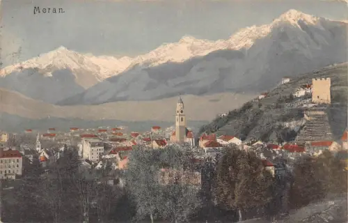 Italien 1910 Meran Meran Gesamtansicht Vintage Postkarte