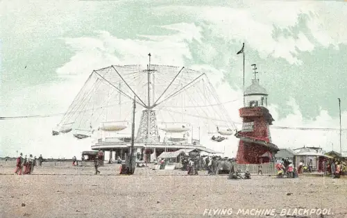 England Blackpool Flying Machine Vintage Postkarte