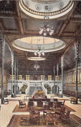 England Indian Lounge White Gardens Blackpool Vintage Postkarte