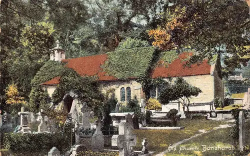 B057 England 1909 Old Church Bonchurch Vintage Postkarte