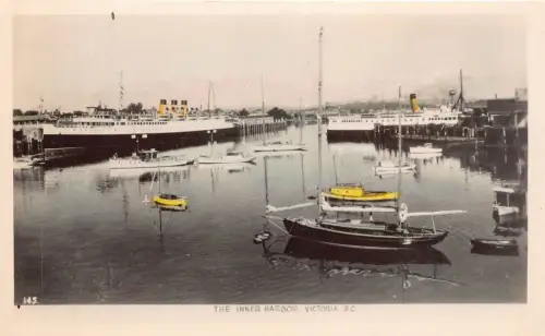 Kanada The Inner Harbor Victoria Steamboats Vintage Postkarte