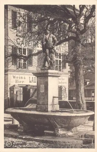 A172 Schweiz Bern Laeuferbrunnen Wein Bier Kneipe Cafe Restaurant Postkarte