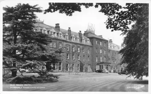 B065 England Old Swan Hotel ehemals Harrogate Hydro RPPC Vintage Postkarte