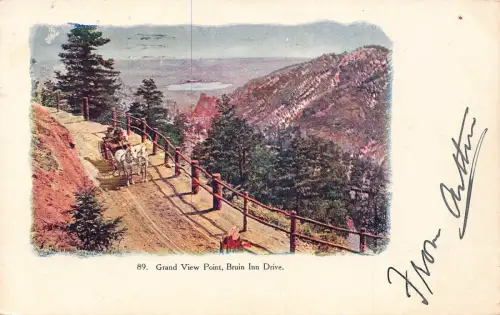 USA 1907 Grand View Point Bruin Inn Drive Carriage Vintage Postkarte