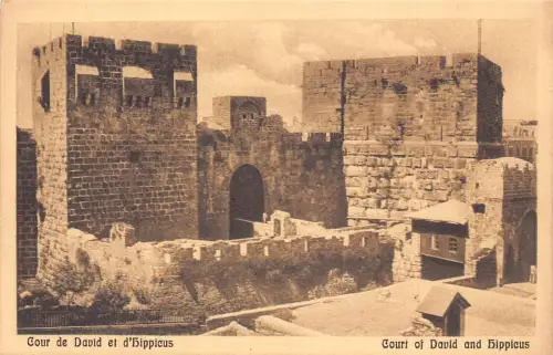 B066 Israel Hof Davids und Hippikus Vintage Postkarte