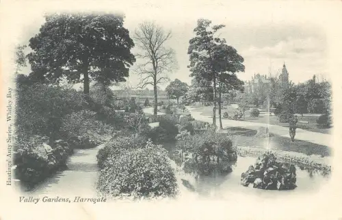 B064 England Valley Gardens Harrogate Vintage Postkarte