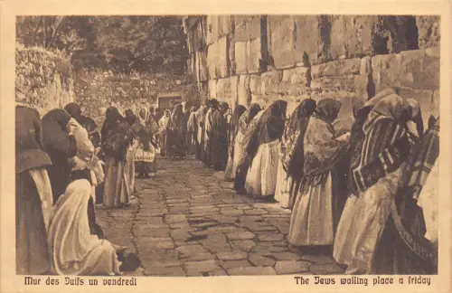 B066 Israel Die Juden Mauerplatz ein Freitag Vintage Postkarte