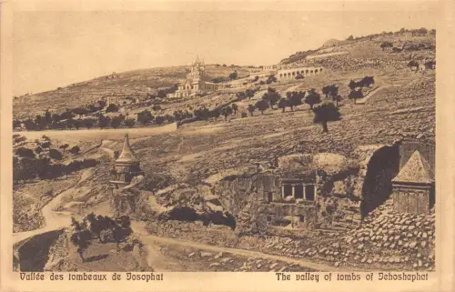 B066 Israel Das Tal der Gräber Josaphats alte Postkarte