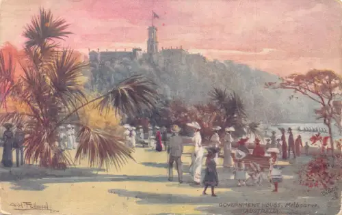 Australien 1912 Government House Melbourne Art bu AH Fullwood Postkarte