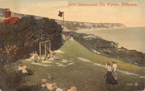 A788 England 1912 Folkestone The Warren Little Switzerland Swing Postkarte