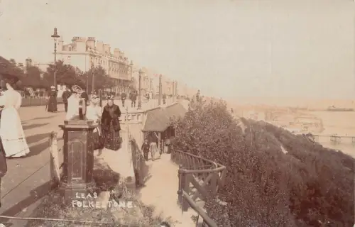 A788 England Folkestone Leas Echtfoto Vintage Postkarte