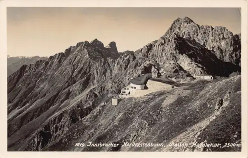 B173 Österreich Innsbrucker Nordkettenbahn Bahnhof Hafelekar RPPC Vintage Postkarte