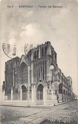B170 Spanien 1911 Santiago Templo del Salvador Vintage Postkarte