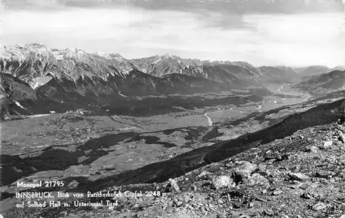 B174 Österreich Innsbruck Blick vom Patscherkofel Gipfel RPPC Vintage Postkarte