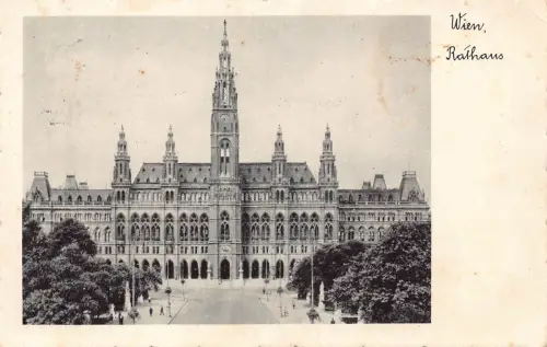B173 Österreich 1937 Wien Wien Rathaus Rathaus Vintage Postkarte