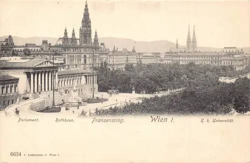 Österreich Wien Wien Parlament Rathaus Franzensring Universität Postkarte