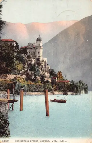 Schweiz 1909 Castagnola Presso Lugano Villa Helios Vintage Postkarte
