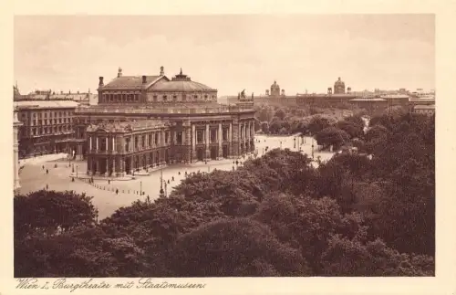 Austria Wien Wien Burgtheater mit Staatsmuseen Museumstheater Postkarte