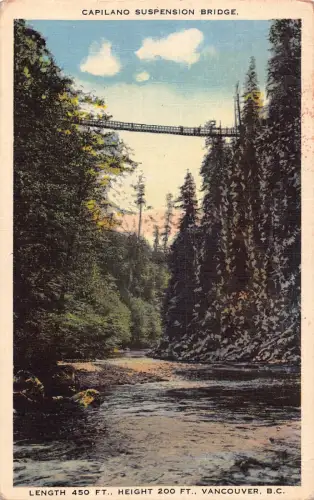 A766 Kanada Capilano Hängebrücke Vancouver BC Vintage Postkarte