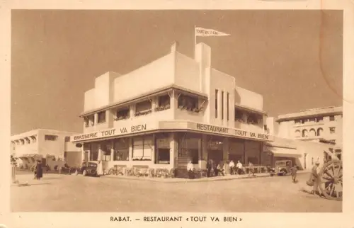 B172 Marokko Rabat Restaurant Tout va Bien Vintage Postkarte