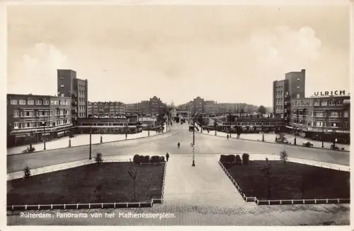 B171 Niederlande Rotterdam Panorama vom Mathenesserplein Ulrich RPPC Postkarte