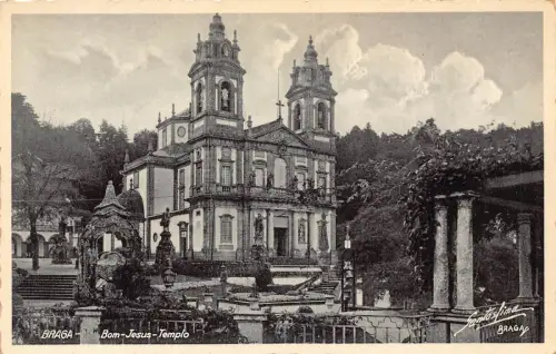 A802 Portugal Bom Jesus Templo Kirche Vintage Postkarte