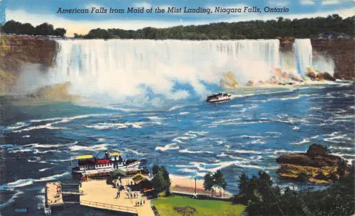 A766 Kanada Ontario Niagarafälle American Falls von Maid of Mist Land Postkarte