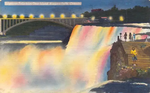 A766 Kanada Amerikanische Fälle von Goat Island Niagarafälle Postkarte