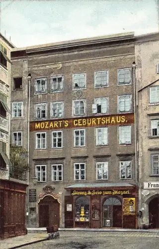A002 Österreich Salzburg Mozarts Geburtshaus Geburtshaus Vintage Postkarte