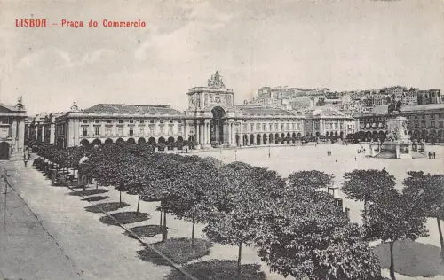 B175 Portugal Lissabon Lisboa Praca do Commercio Vintage Postkarte