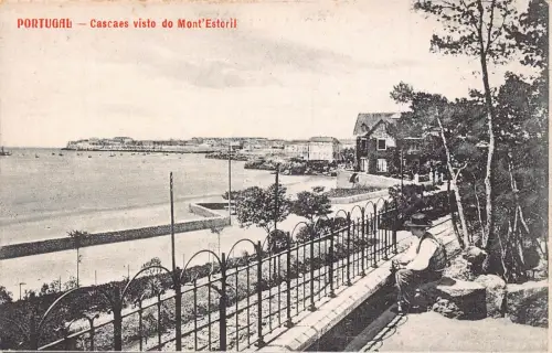 B175 Portugal Cascaes visto do Mont Estoril Ureinwohner Vintage Postkarte