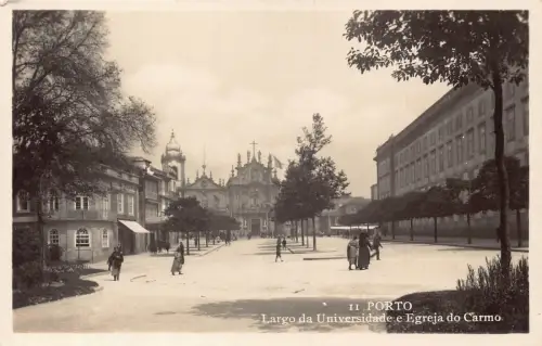 B175 Portugal Porto Largo da Universidade e Egreja do Carmo Universität Postkarte