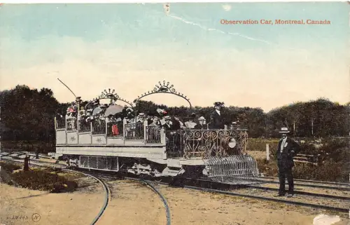 B176 Kanada Aussichtswagen Montreal Straßenbahn Oldtimer Postkarte