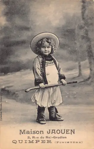 A767 Frankreich Werbung Fabrique Broderies et Dantelles Bretonnes Junge Postkarte