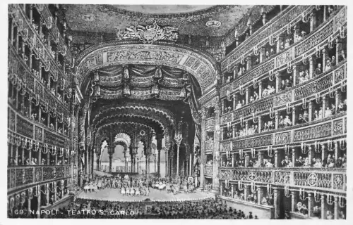 A805 Italien Napoli Neapel Theater S Carlo Teatro Interieur Vintage Postkarte