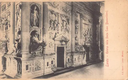 A806 Italien Loreto Esterno della Santa Casa Bassorilievo Vintage Postkarte