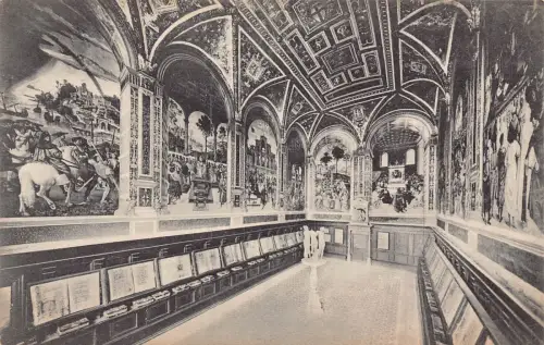 A806 Italien Siena Interno della Libreria del Duomo di Siena Bibliothek Postkarte