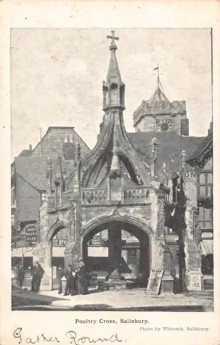 A770 England 1908 Salisbury Poultry Cross Vintage Postkarte
