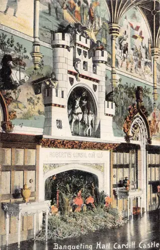 A771 Wales Cardiff Castle Banqueting Hall Vintage Postkarte
