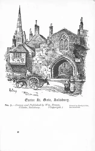 A771 England Kunst Exeter St Gate Salisbury Vintage Postkarte