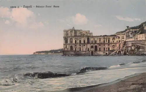 L279 Italien Napoli Neapel Palazzo Donn' Anna Palast Ruine Vintage Postkarte